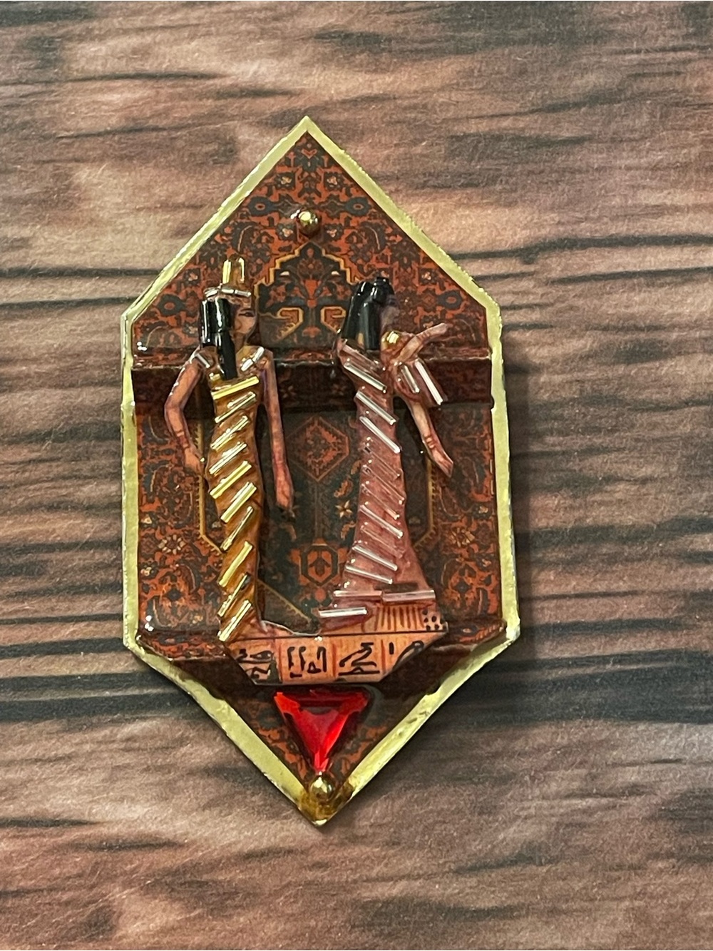 Bonnie Egyptian Paper Brooch in Brown and Gold